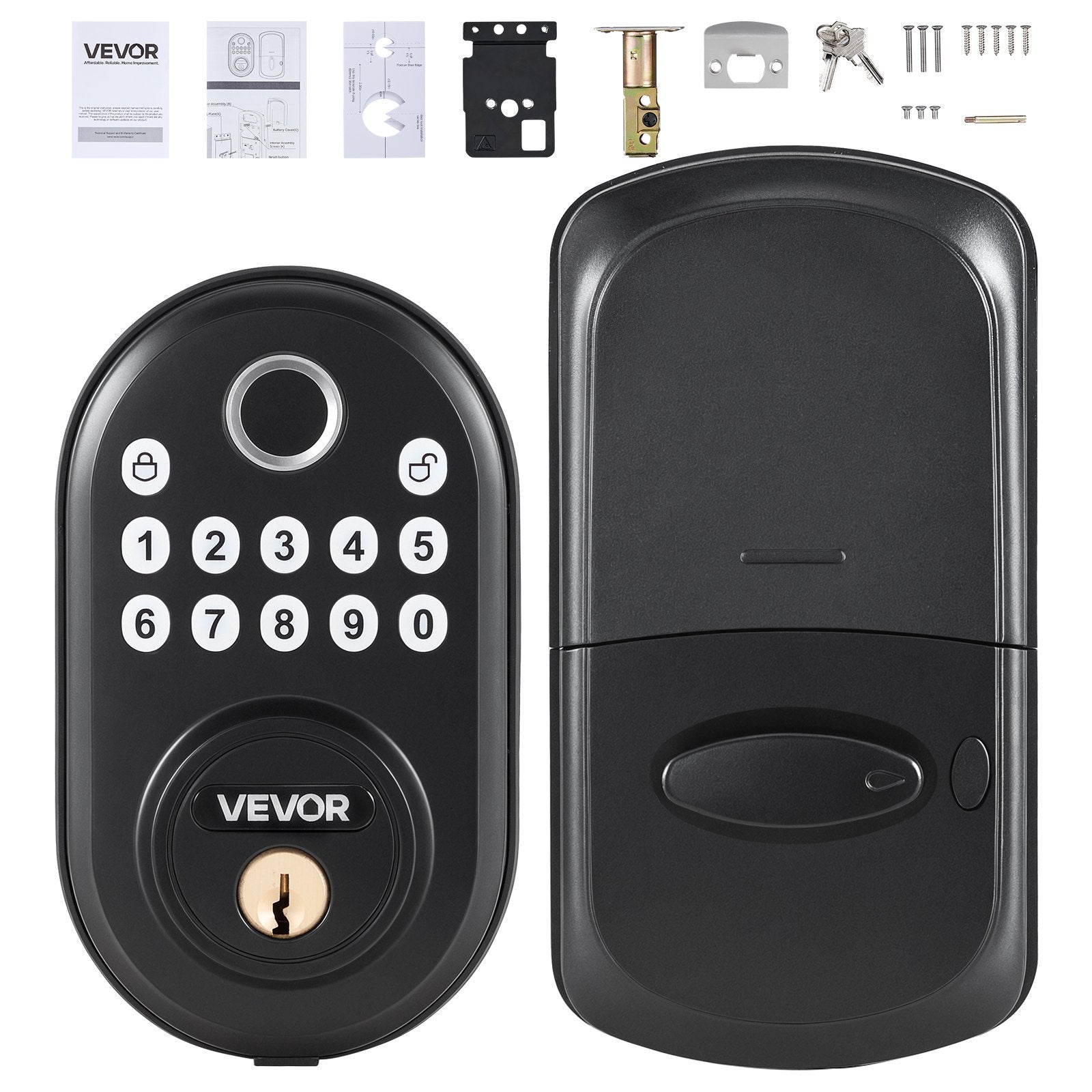 Fingerprint Door Lock Keyless Entry Door Lock Password And Key Unlock
